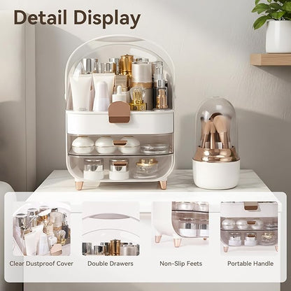 Makeup Organizer Countertop, Skincare Bathroom Counter Organizer, Storage Box Cosmetic Display Cases, Teen Girl Gifts Trendy Stuff Make up Organizers for Vanity, Dresser (Rose Gold)