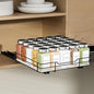 BOIVSHI Pull Out Spice Rack, Slide Out Spice Rack for Cabinet, Spice Organizer for Kitchen and Pantry, Fits Spices, Sauces, Canned Food (10.5''Wx10.5''Dx2.5''H)