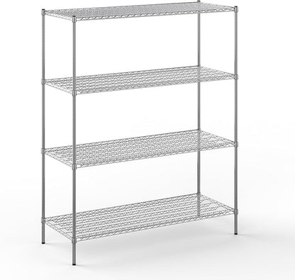 24" Deep x 60" Wide x 74" Height Wire Shelving Kit | 4-Tier | NSF Commercial Storage Rack Unit