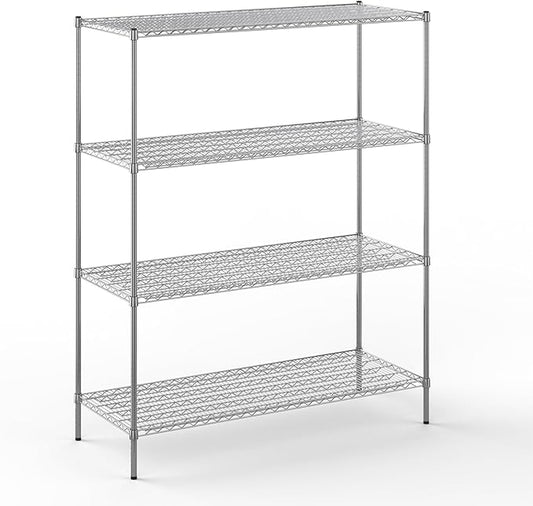 24" Deep x 60" Wide x 74" Height Wire Shelving Kit | 4-Tier | NSF Commercial Storage Rack Unit