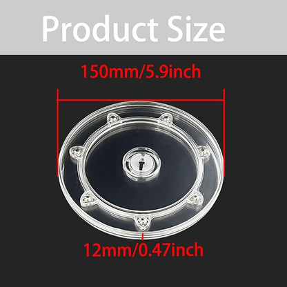 6" Small Lazy Susan Turntable Organizer Revolving Display Base, Clear Acrylic Ball Bearing Rotating Tray for Spice Rack Table Cake Kitchen Pantry Decorating, 40 lb Load, 360° Smooth Rotation