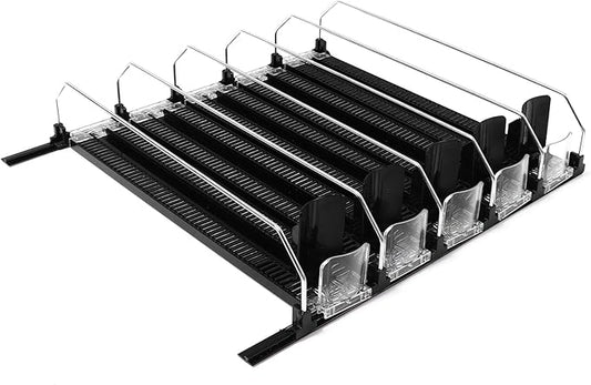 Drink Organizer for Fridge, 14.96 X 9.84in Width Adjustable Self Pushing Soda Can Dispenser for Household Refrigerator, Life Supermarket (5PCS)