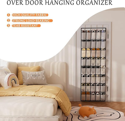 homyfort Over the Door Shoe Organizer, 40 Large Breathable Mesh Pocket,Space Saving Hanging Shoe Rack,Shoe Storage Holder for Entryway Bedroom Closet