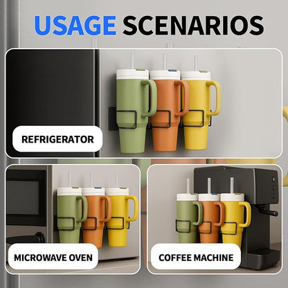 Magnetic Stanley Cup Holder for Refrige, Magnetic Water Bottle Holder for Stanley Water Bottle 40 oz with Handle, Stanley Lid Organizer for Stanley Cup Accessories