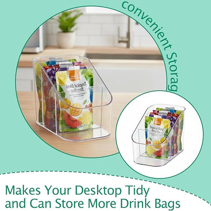 Drink Packet Organizer for Powdered Drink Mix,Powder Packet,Water Flavor Packet,Wooden Water Flavor Packet Organization Container for Kitchen Cabinet, Pantry,Office, Snack Bar Organizer-Small