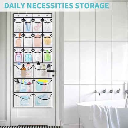 2 Packs Over the Door Shoe Organizer, 36 Large Mesh Pockets Hanging Shoe Boots Rack Holder, Closet Hanging Organizers for Storage Sneakers High Heeled Shoes Slippers (White)