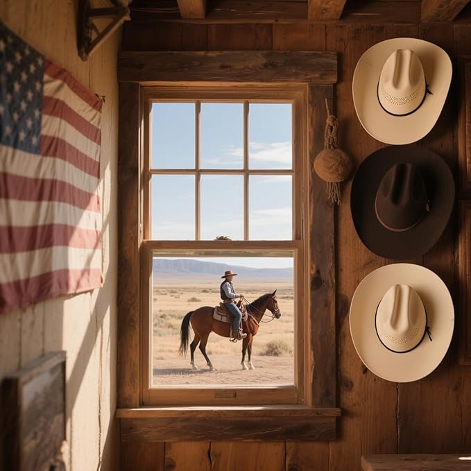 6 Pack Cowboy Hat Holder - Hat Organizer - 2.76 Inches Lift-Time Care Cowboy Rack for Wall, Heavy Duty Metal Hat Hanger Stand & Holder with Easy-to-Install Hat Hook
