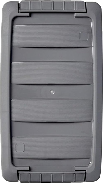 Amazon Basics Plastic Storage Containers with Secure Latching Lids, Stackable Organization Bins for Organizing, Clear/Grey, 5 Quart, Set of 10