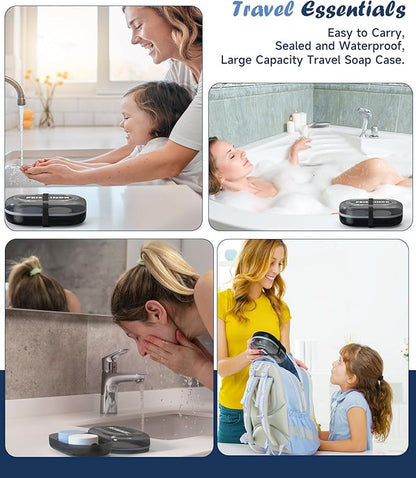 Doter Leakproof Travel Soap Dish with Lid - Draining Soap Bar Holder for Bathroom, Shower, Gym, School, Camping, Vacation, Outdoor