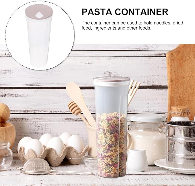 Kichvoe Reusable Pasta Container for Pantry Organization Airtight Noodle Storage Versatile Kitchen Grain Holder for Spaghetti Beans and Grains