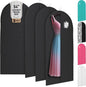 Luxury On the Go Black Suit Bag, Dress, and Travel Gown Garment Bags – 54" Hanging Garment Bag with Clear ID Window – Lightweight & Tear-Resistant – 3 Pack for Dresses, Prom, Evening Gown