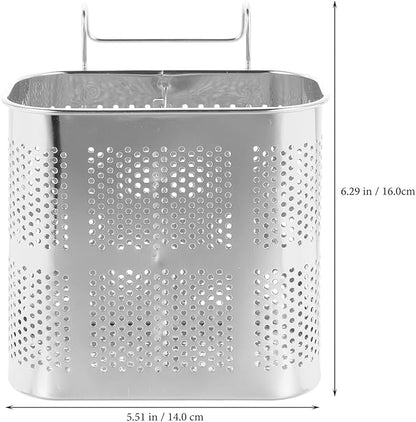UPKOCH Hanging Chopstick Holder Kitchen Utensil Drying Rack with Drain Holes 2-Compartment Flatware Organizer for Chopsticks Forks and Spoons 6.29X5.11X2.75 Inch