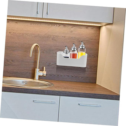 GLEAVI 2pcs Wall Mount Organizer for Kitchen Bathroom Office Adhesive Cabinet Door Shelves Compact Space-saver