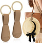 Fikoksol Magnetic Hat Clip 2-Pack - Brown Hat Clip for Travel on Bag, Magnetic Hat Clips for Bag, and Secure Hat Holder for Travel on Caps & Beach Hats, Vacation Essentials