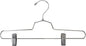 NAHANCO Metal Skirt/Pant Hangers with Metal Clips, 14" - Chrome (Pack of 100)