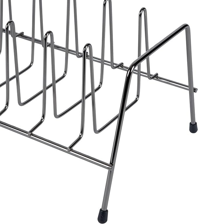 Kitchen Details 8 Section Lid and Plate Organizer | Free Standing | Pot, Pan & Cutting Board Holder | Cabinet Pantry and Countertop Organization | Onyx