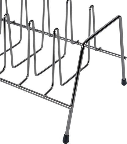 Kitchen Details 8 Section Lid and Plate Organizer | Free Standing | Pot, Pan & Cutting Board Holder | Cabinet Pantry and Countertop Organization | Onyx