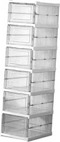 Cocoarm Clear Shoe Storage Box, Stackable Plastic Organizer, Quick Fold Design for Sneakers and Boots, Holds Size 12 for Closet or Entryway (6 Layers 10.04x13.58x41.34in)