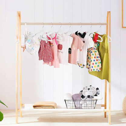 Tinfol White Velvet Kids Hangers 60 Pack, 14 Inch Premium Ultra Thin Cute Childrens Clothes Hangers for Closet, Small Non Slip Felt Toddler Hangers for Kids Clothes