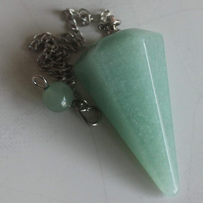 Faceted Mixed gemstone crystal pendulum point reiki chakra pendant bead Chain 6''