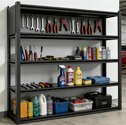 Garage Shelving Units,59" Wide Heavy Duty 5-Tier Metal Storage Shelf with Adjustable Shelves,3000lb Capacity Industrial Shelving for Garage Organization,Basement Storage,WorkshopWarehouse