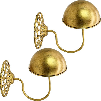 Owlgift Vintage Wall Mount Hat & Coat Rack – Set of 2 – Rustic Gold Decorative Iron Holder for Hats, Scarves, Helmets & Wigs – Retro Entryway Wall Organizer for Home, Store, Restaurant or Hotel Use