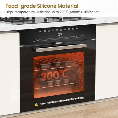 6 Pack Silicone Drawer Organizer for Kitchen, DIY Free Combination Silverware Organizer, Utensil Drawer Organizer, Moisture-proof and Heat-resistant up to 200°C, Anti-slip Design (Grey)