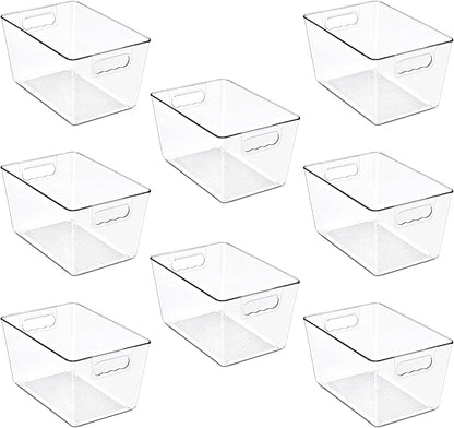 Sorbus Clear Storage Bins, 8 Pack X-Large Organization Bins with Handles – Clear Storage Containers for Storage, Pantry, Fridge, Cabinet, Closet & Kitchen Organization – BPA-Free Plastic