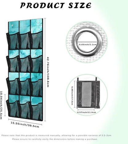 Generic Blue Marble Over The Door Shoe Organizer Hook Design Shoes Rack Storage Organizer Over The Door Can Be Easily Folded Into A Flat Shape for Easy Storage and Carrying