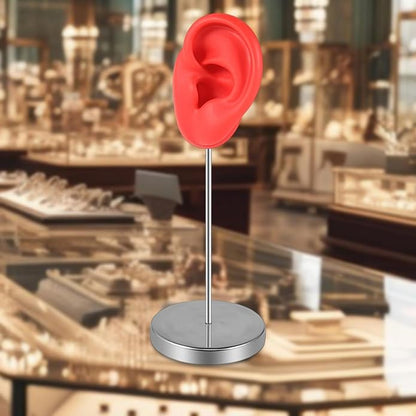 Vaveren Silicone Ear Model Organizer,Reusable Body Part Earring Display Stand Holder for Retails Shows Piercing Practice Instructions