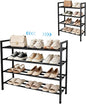 jessie 4-Tier Expandable Shoe Rack, Heavy Duty Metal Freestanding Shoe Shelf Storage Organizer for Entryway Closet Doorway (4 Layer)