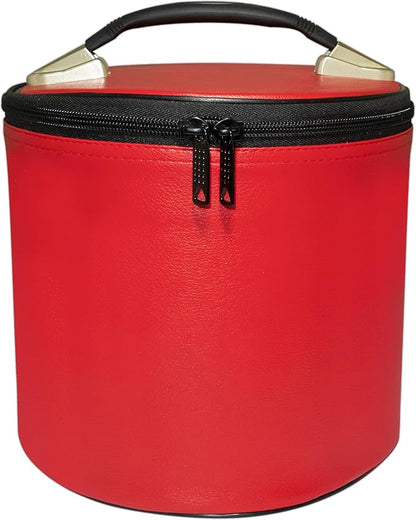 Deluxe Masonic Fez Case (RED) Imitation Leather, Freemasons Hat Storage Carrying Box