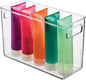 iDesign Slim Clear Plastic Bathroom Storage Bin, Tall Narrow Organizer for Lotions, Creams, and Toiletries