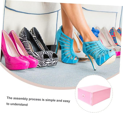 LABRIMP 3Pcs Transparent Drawer Storage Box for Shoes Sturdy Plastic Organizer with Capacity Dust and Moisture Design for Home Closet and Dorm Use