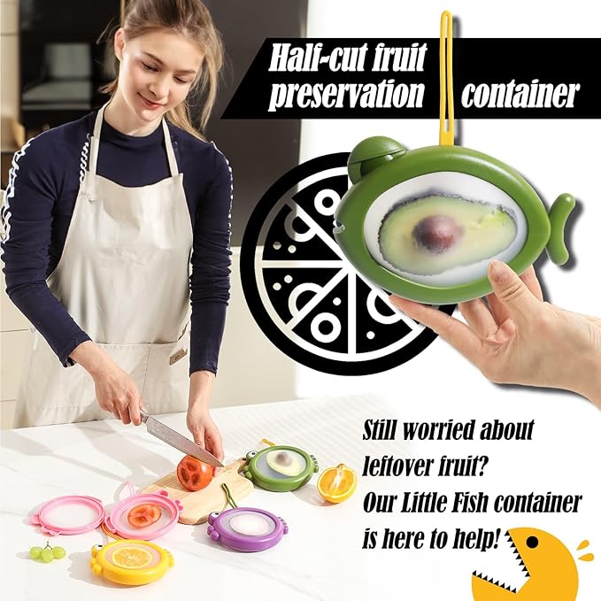 4-Piece Food Storage Containers Set – Avocado Saver, Onion Keeper, Silicone Kitchen Organizers for Fridge, Reusable & Fresh-Keeping Design