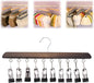 Closet Organizer with 10 Clips, 2026 New Space Saving Hanging Closet Organizer, Hat Scarf Clothespins for Legging Jeans Skirts Socks Pant Hangers (Vintage-10 Clips, 1 Pcs)