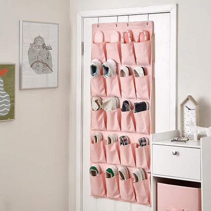 DormCo Hanging Over-The-Door Shoe Pockets - TUSK® College Storage - Rose Quartz