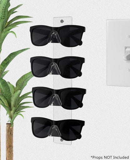 4 Tier Eyeglass Display Rack with Hardware Sunglasses Display Wall Mount Clear Acrylic Retail Stores Holder by Marketing Holders