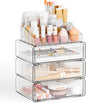 Yieach Clear Acrylic Makeup Organizers Countertop for Dresser,Desk,Bathroom Vanity,4 Tier Stackable Make up Holders and Makeup Cabinet,Tiered Cosmetic Storage and Make up Containers for Palette,Brush