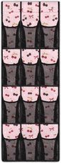 12-Section Over The Door Storage Bag Organizer, Made of Heavy Duty Oxford Cloth, Waterproof Lightweight and Perfect for Home Office or Dorm Use, Cherry Bow