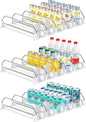 3 Pack Drink Organizer for Fridge, Self Pushing Fridge Drink Organizer, Self Pushing Soda Dispenser for Refrigerator, Automatic Drink Dispenser for Fridge, Holds up to 75 Cans (15 Rows)