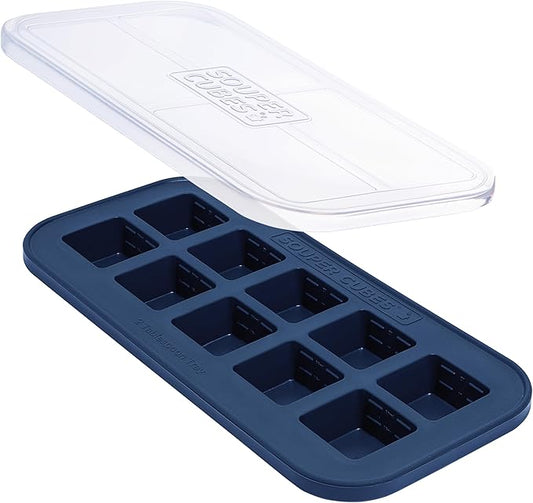 Souper Cubes 2 Tbsp. Silicone Freezer Molds - Perfect for Storing Garlic, Herbs, Ginger, Pesto, Tomato Paste, Lemon Juice, Purees and More - Blueberry – 1-Pack