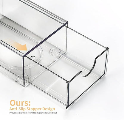 Desk Organizer with Drawers, Stackable Plastic Storage Drawers for Makeup or Desk Organization, Cabinets for Office Dressing Countertop Bathroom Bedroom (12 Packs)