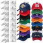 2 Pack Hat Organizer for Baseball Caps, Hat Rack for Wall Hold Up to 16 Hats, Hat Holder with Strong Adhesive and Screws, Hat Organizer Wall Mounted Hat Hanger Display for Door Closet Bedroom(A-White)