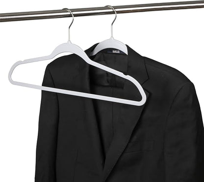 Quality Hangers 20 Pack Plastic Hangers for Clothes - Slim Non-Velvet Hangers with 360° Swivel Chrome Hook & Non Slip Notches - Ideal for Dresses Coats Shirts Jackets & More - Gray