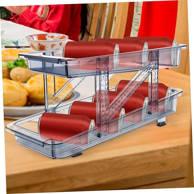 SOLUSTRE Strong Material Beverage Can Holder Refrigerator Soda Can Organizer Drink Dispenser Bin