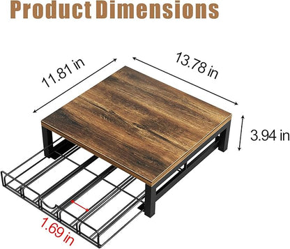 Coffee Pod Holder Drawer 1 Tier for K Cup Capsule Pods Storage Organizer Under Coffee Pot Storage Sliding Drawer (Black, 1 Tier)
