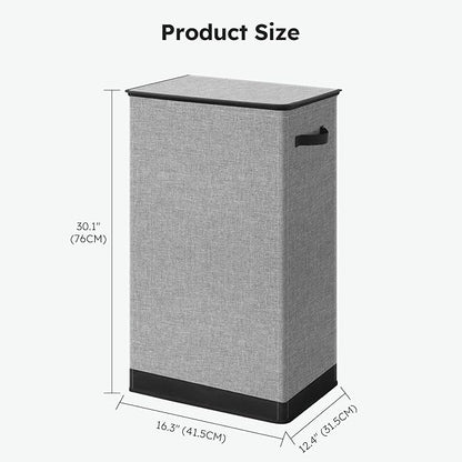 SOLEDI Laundry Hamper with Lid 100L Large & Tall Collapsible Laundry Basket, Clothes Hamper with Bag Removable Easy to Carry, Dirty Hampers for Bedroom, Bathroom, Dorm, College, Grey
