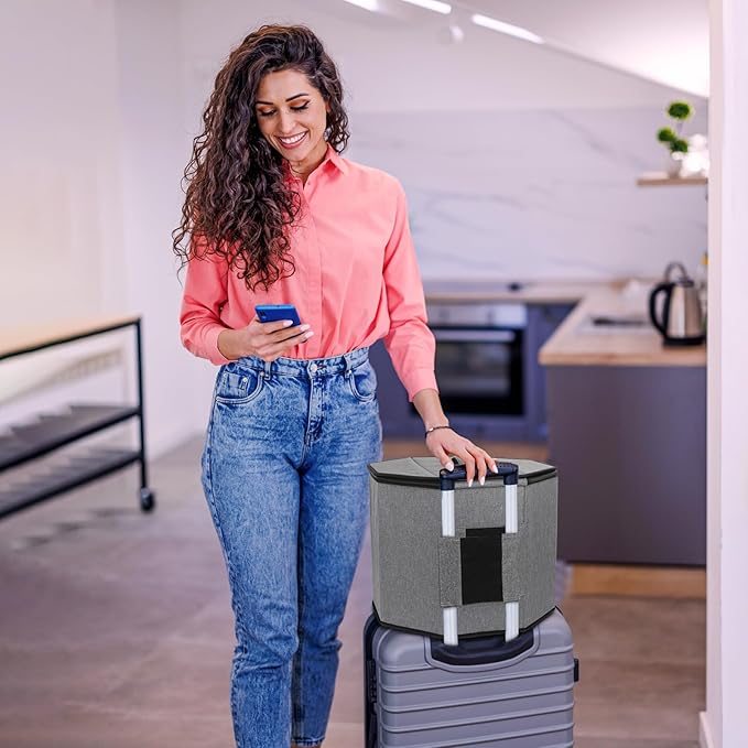 Hat Storage Box, Hat Boxes for Women/Men Storage,Foldable Travel Hat Box with Lids,Large Hat Boxes,Stuffed Animal Toy Storage,Hat Storage Organizer for Hanging on Suitcase