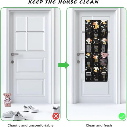 12 Large Mesh Pockets Over the Door Shoe Organizer Cartoon Dog Hanging Shoe Rack for Closet Shoe Organizer Door Hanger for Bedroom Bathroom